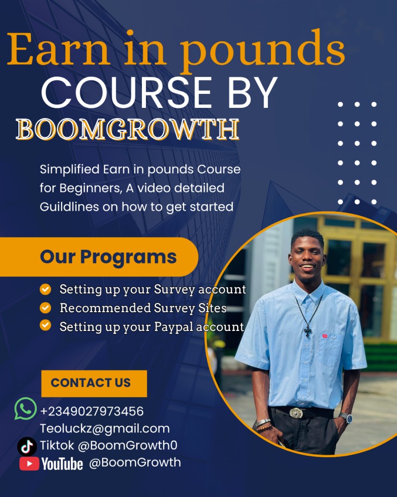 Earn in Pounds Online Survey Video Course by BoomGrowth