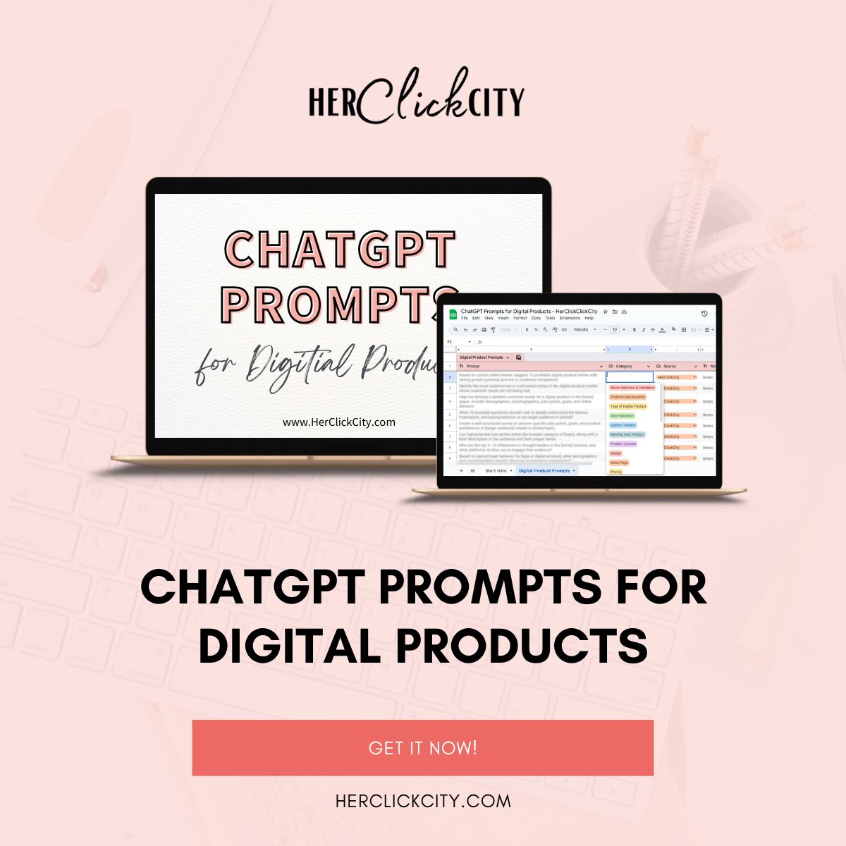 Buy ChatGPT Prompts for Digital Products by Her Click City on Selar