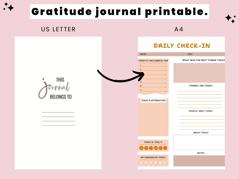 Gratitude journal Printable