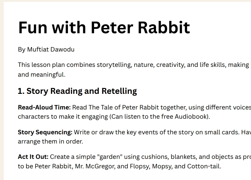 Fun with Peter Rabbit