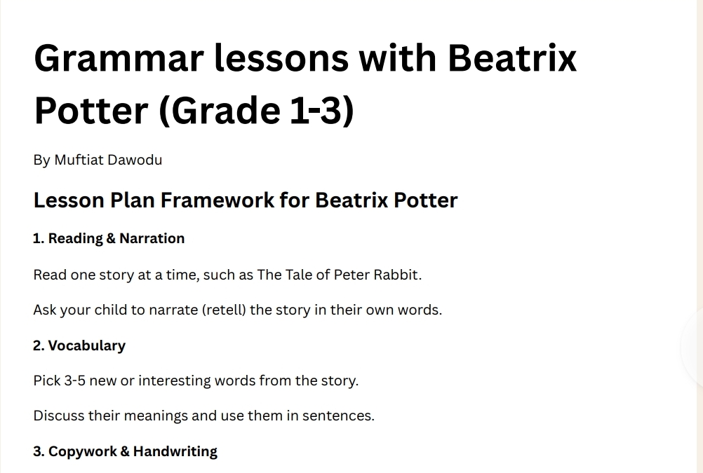 Grammar with Peter Rabbit