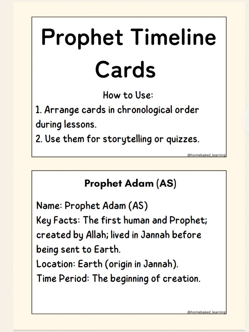 Prophet Timeline Cards