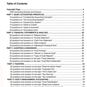 1000 Accounting Quizzes and Answers