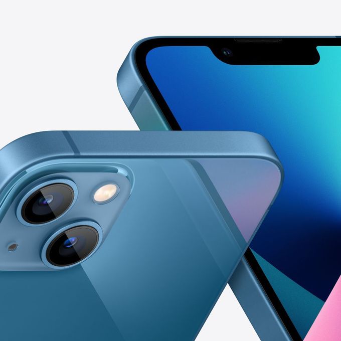 Apple iPhone 13 - 4GB RAM - 128GB ROM -12MP Rear/12MP Front - Blue + Free Cover + Free Protector