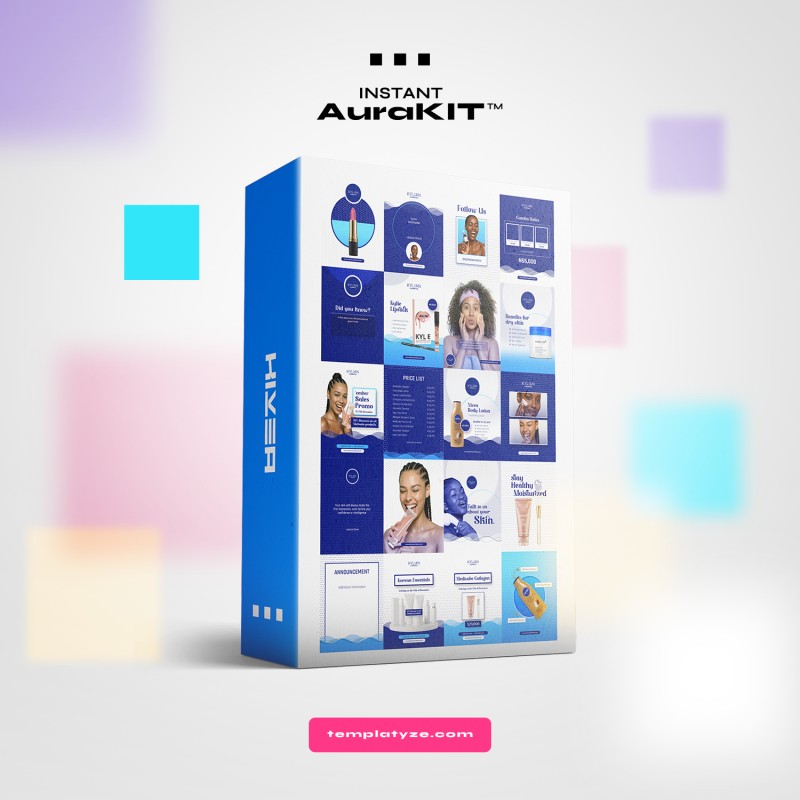 Kivea Cosmetics.psd - AuraKITProfessional Photoshop Skincare/Cosmetics Social Media Templates