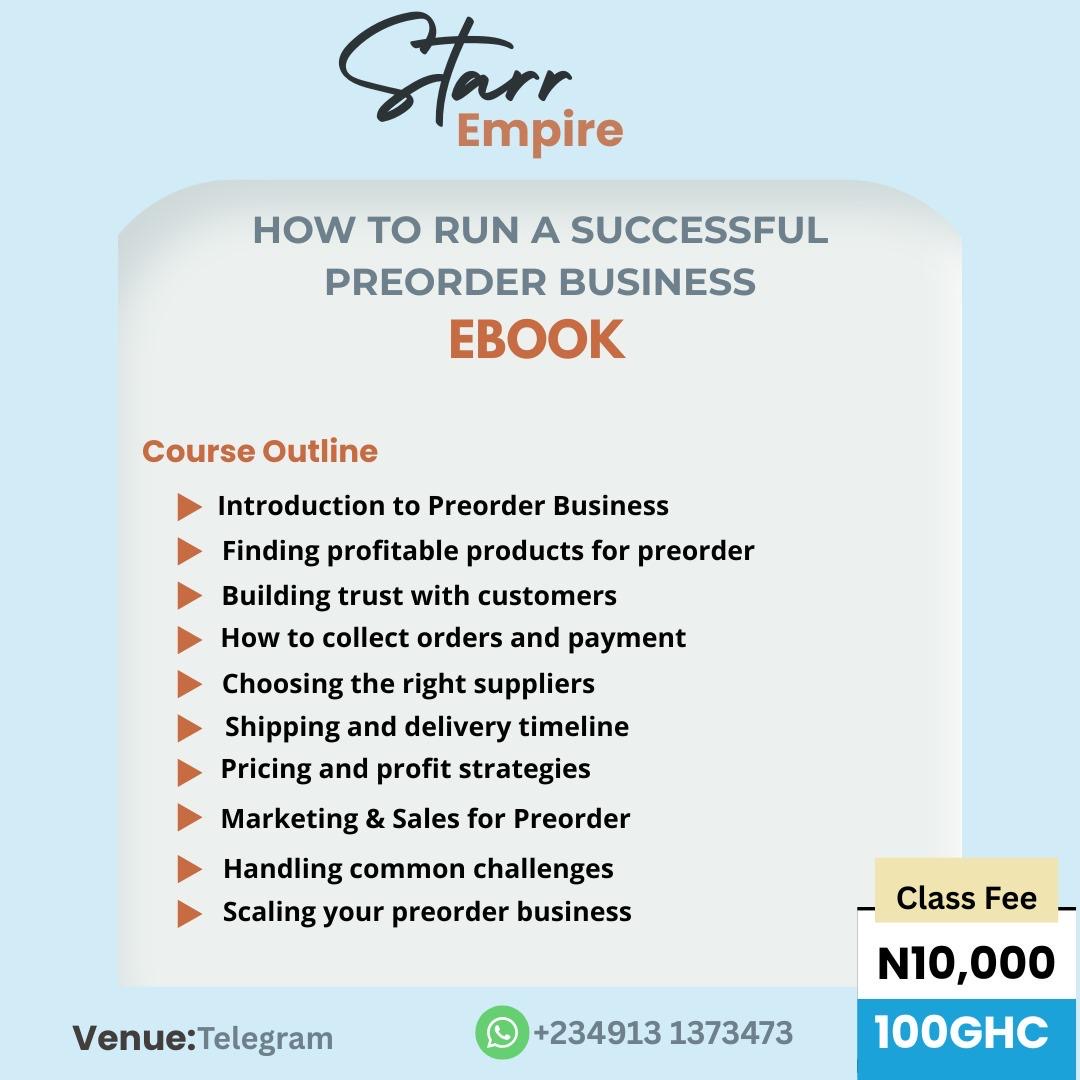 HOW TO RUN A SUCCESSFUL PREORDER BUSINESS