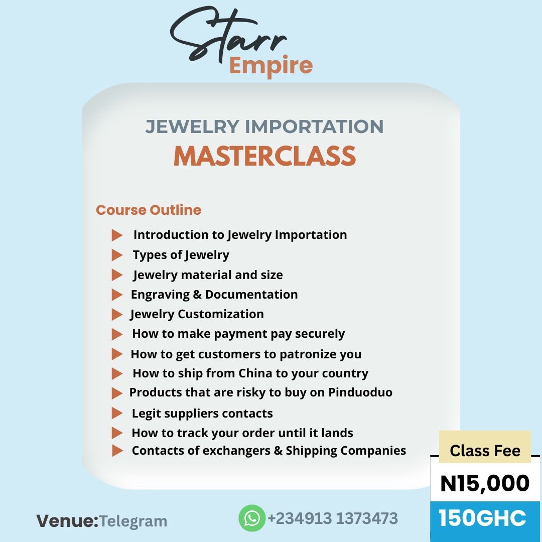 JEWELRY IMPORTATION CLASS