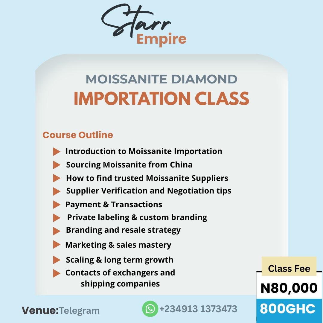 MOISSANITE DIAMOND IMPORTATION CLASS