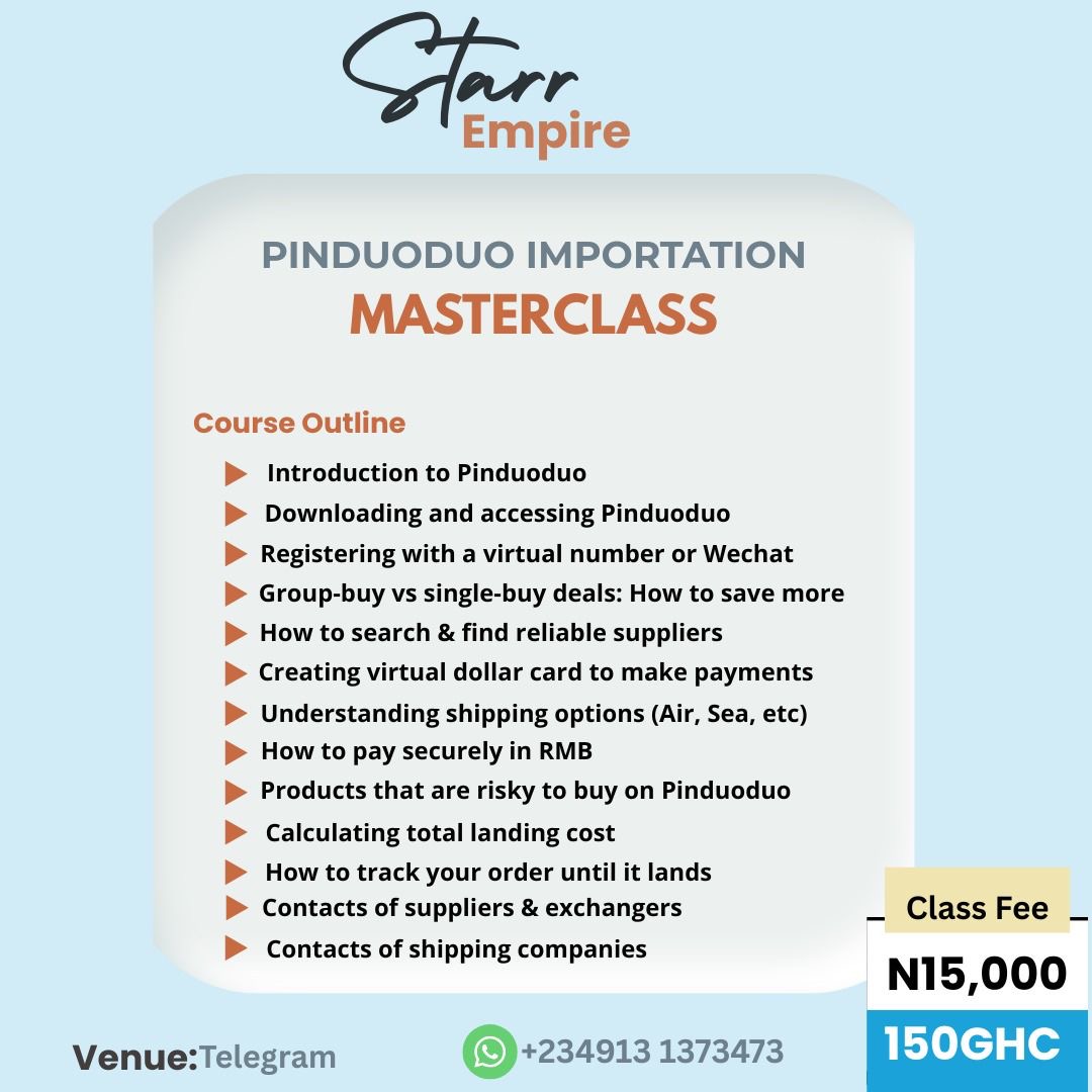 PINDUODUO IMPORTATION CLASS