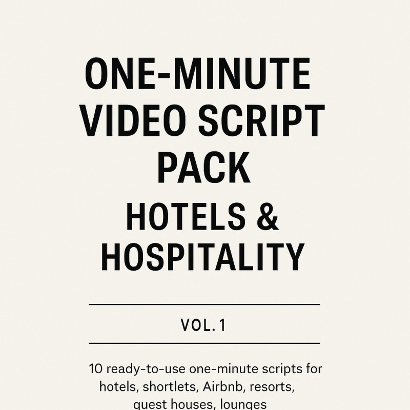 One Minute pack for hotel and hospitality