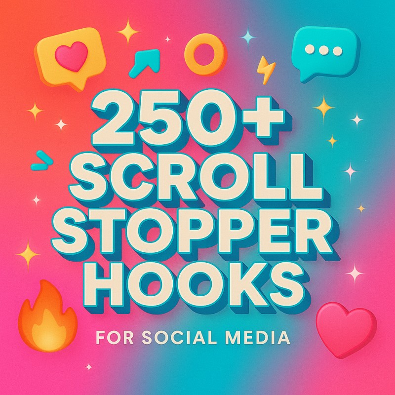 250+ DFY SCROLL STOPPING  SOCIAL MEDIA HOOKS
