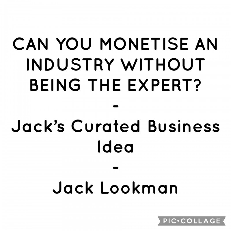 CAN YOU MONETISE AN INDUSTRY WITHOUT BEING THE EXPERT? - Jack's Curated Business Idea - Jack Lookman