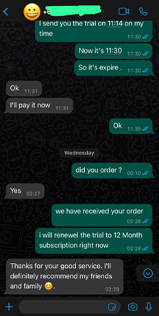 Customer review 1