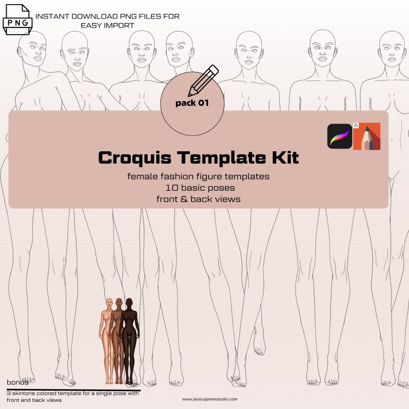 Croquis Template Kit- Pack 01