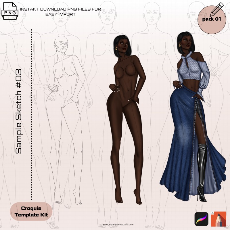 Croquis Template Kit- Pack 01
