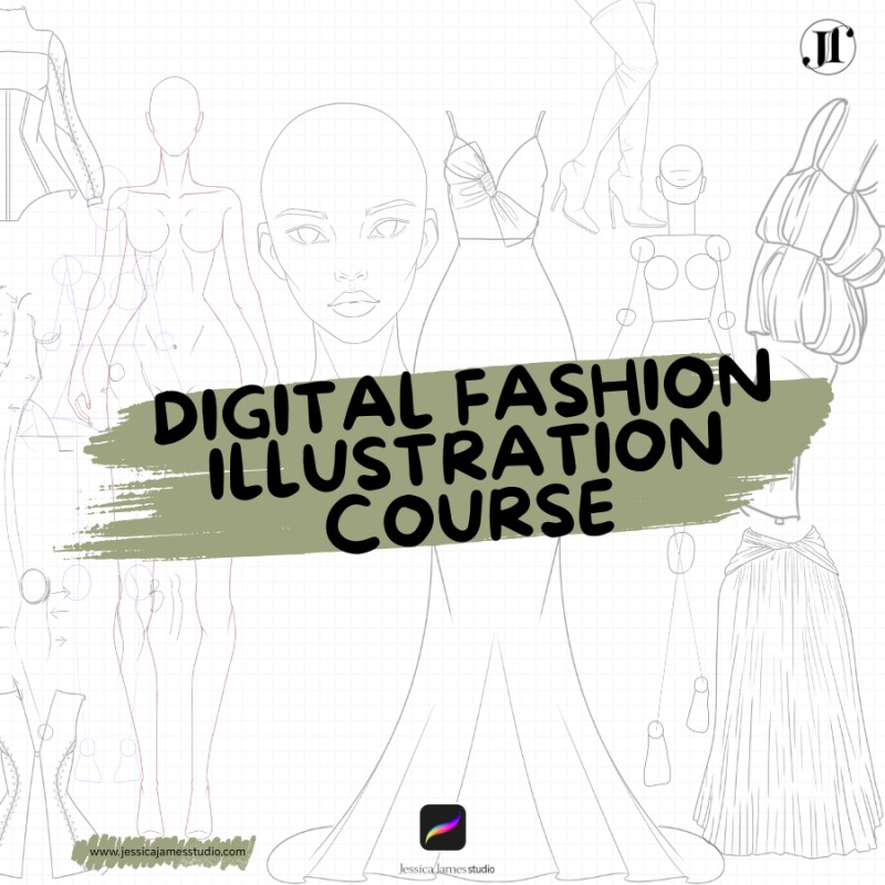 Digital Fashion Illustration Course using Procreate