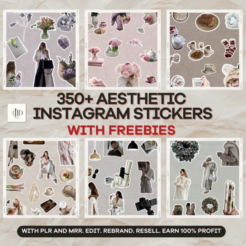 350+ Aesthetic Instagram Stickers With FREE Aesthetic Videos Aesthetic Stock Photos and E-book - with MRR&PLR
