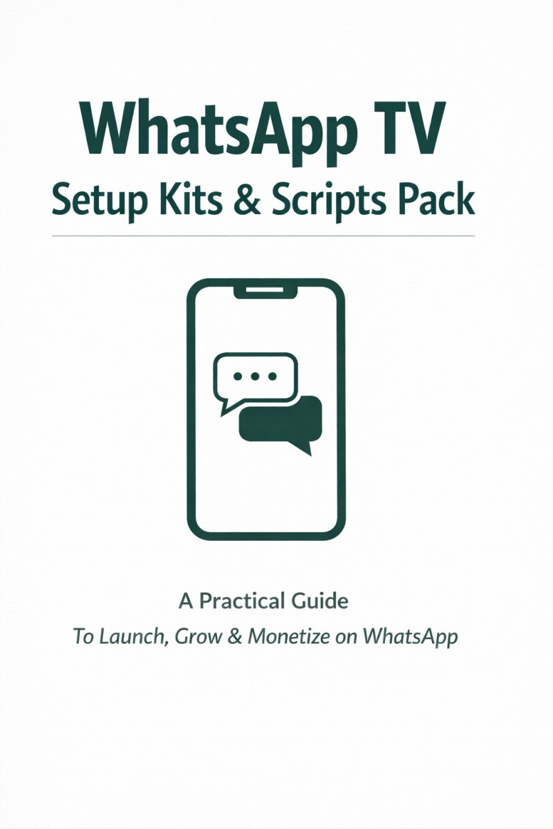 Whatsapp TV Setup Kits & Scripts Pack: A Practical Guide To Launch, Grow and Monetize on WhatsApp