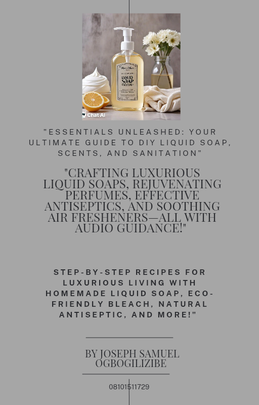 Step by step recipe for luxurious living with homemade liquid soap, Vaseline and more