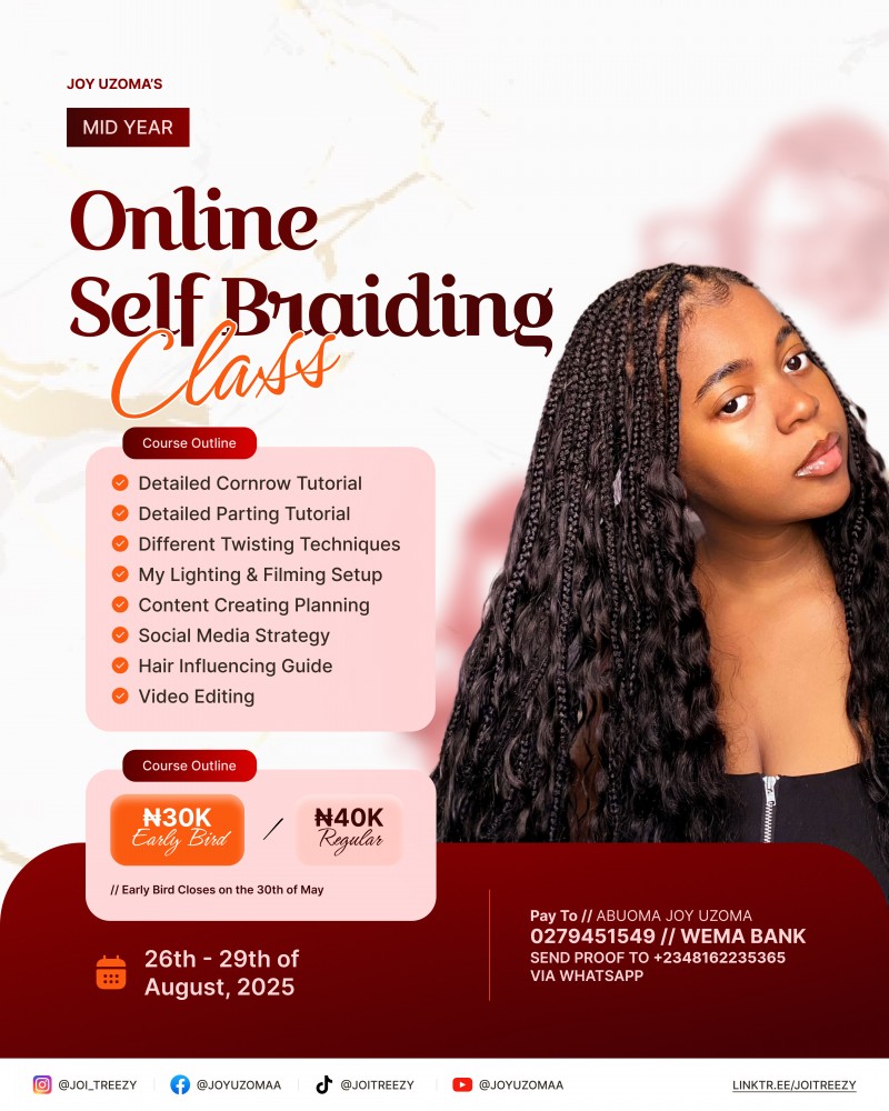 Mid Year Self Braiding Class
