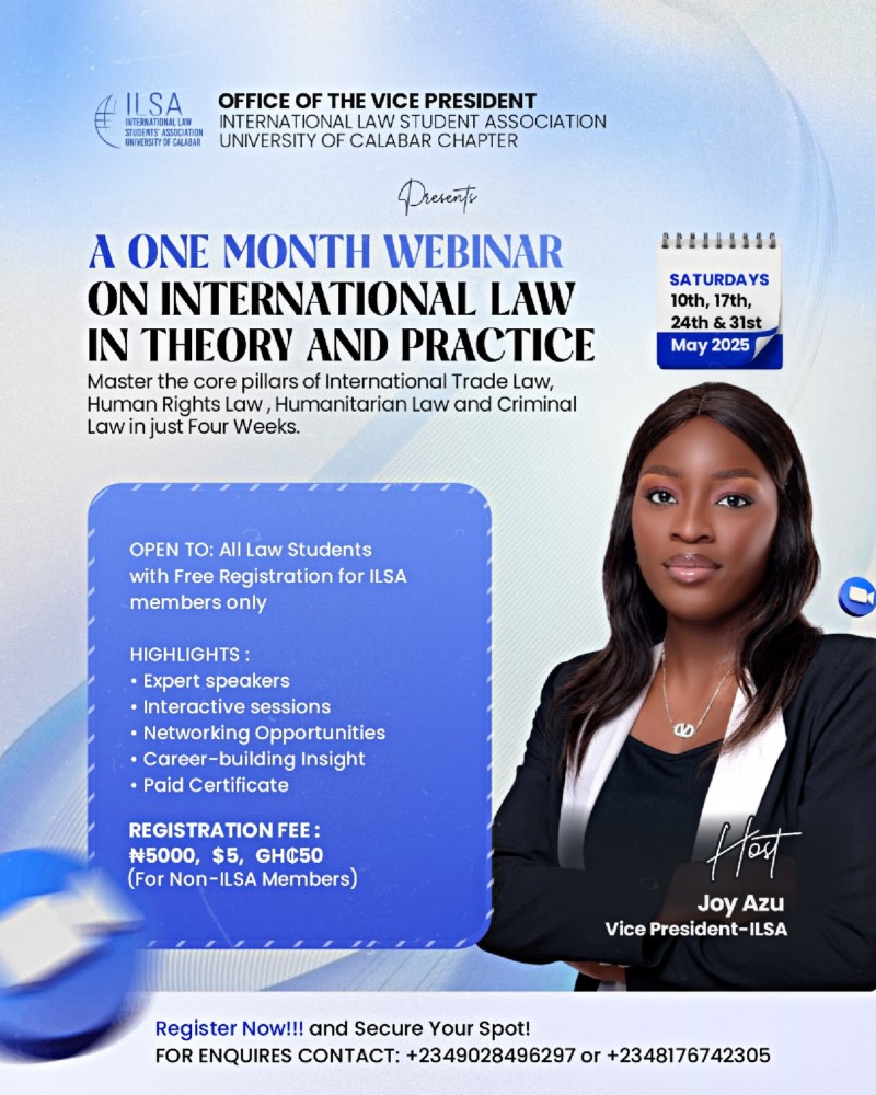 Registration for International Law Webinar