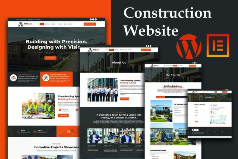 ArchLine Construction – Elementor Website Template