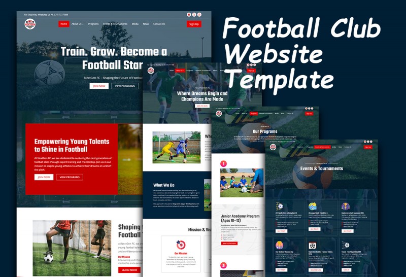 NextGen Football Club Elementor Website Template