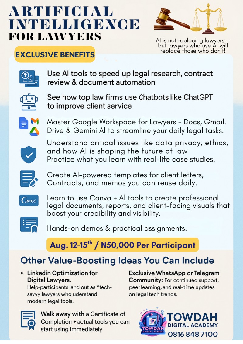 ARTIFICIAL INTELLIGENCE FOR LAWYERS