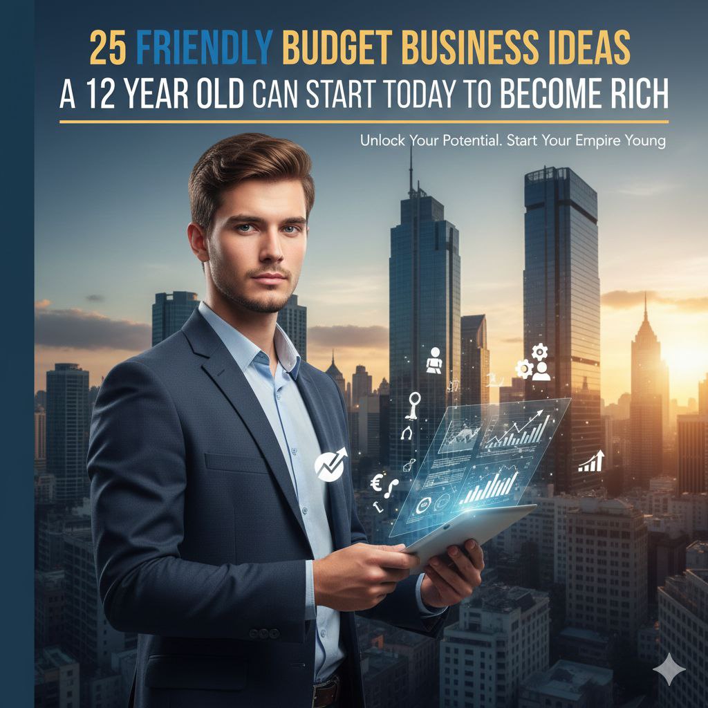 25 FREINDLY BUDGET BUSSINESS IDEA EVEN A 12 YEAR OLD CAN START TODAY TO BECOME RICH