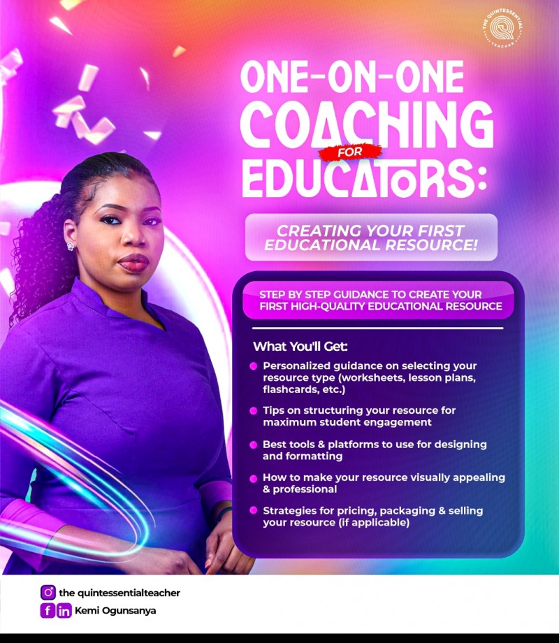 One on One Coaching Sessions: Creating Educational Resources