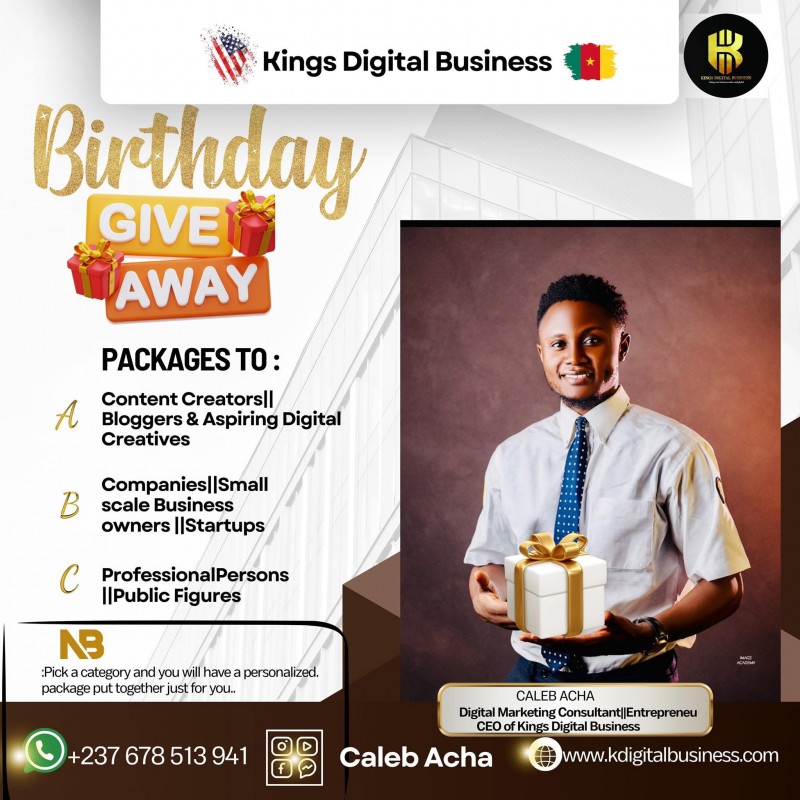 Birthday GIVE AWAY packages A, B & C