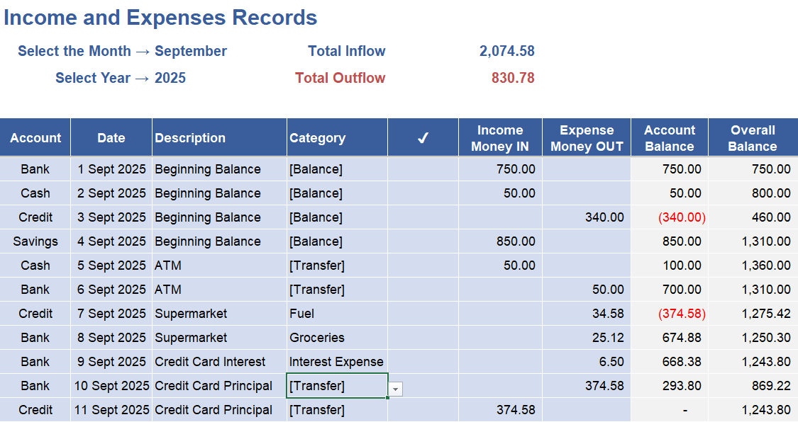 Simple Income and Expense Tracker