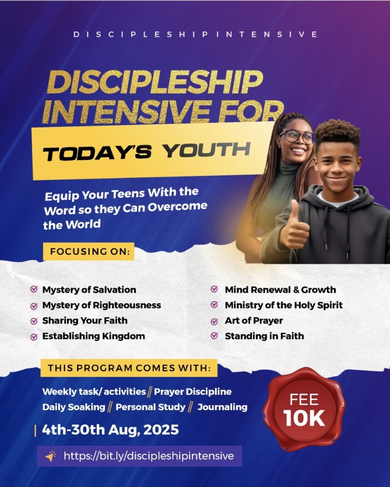 Discipleship Intensive for Teens 13 to 19 years