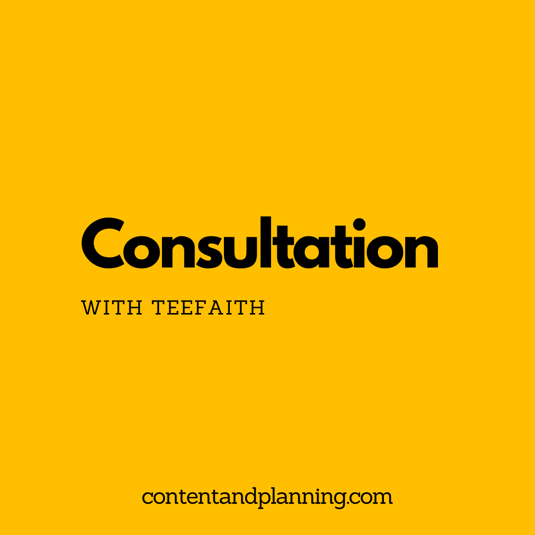 One-on-One Consulting with TeeFaith