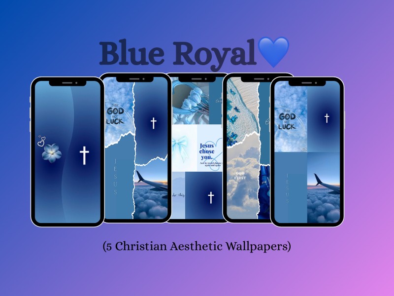 Blue Royal Phone Wallpaper Bundle + Free 15 Daily Scriptural Affirmations💙