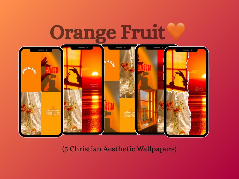 Orange Fruit Phone Wallpaper Bundle + Free 15 Daily Scriptural Affirmations🧡