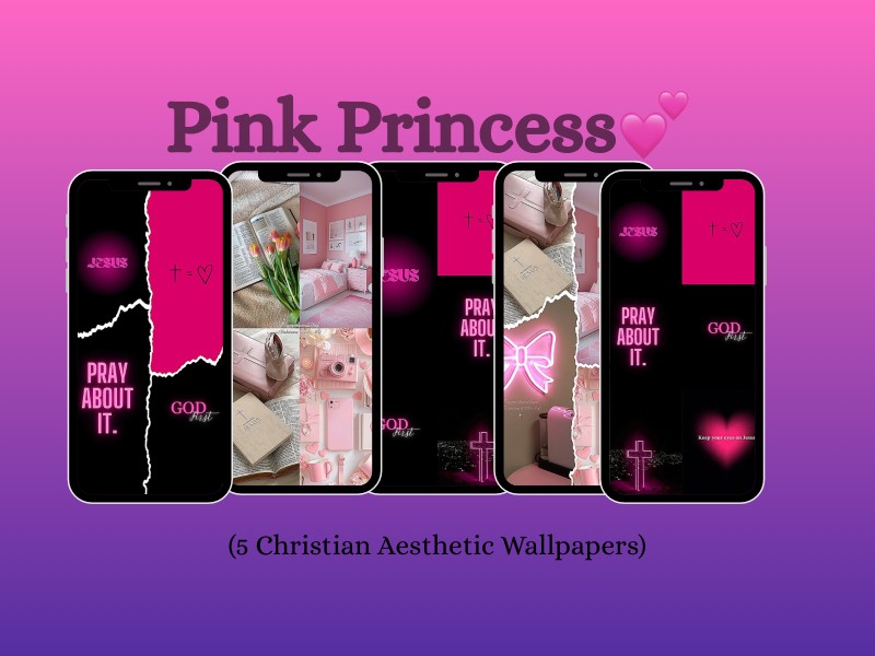 Pink Princess Phone Wallpaper Bundle + Free 15 Daily Scriptural Affirmations💗