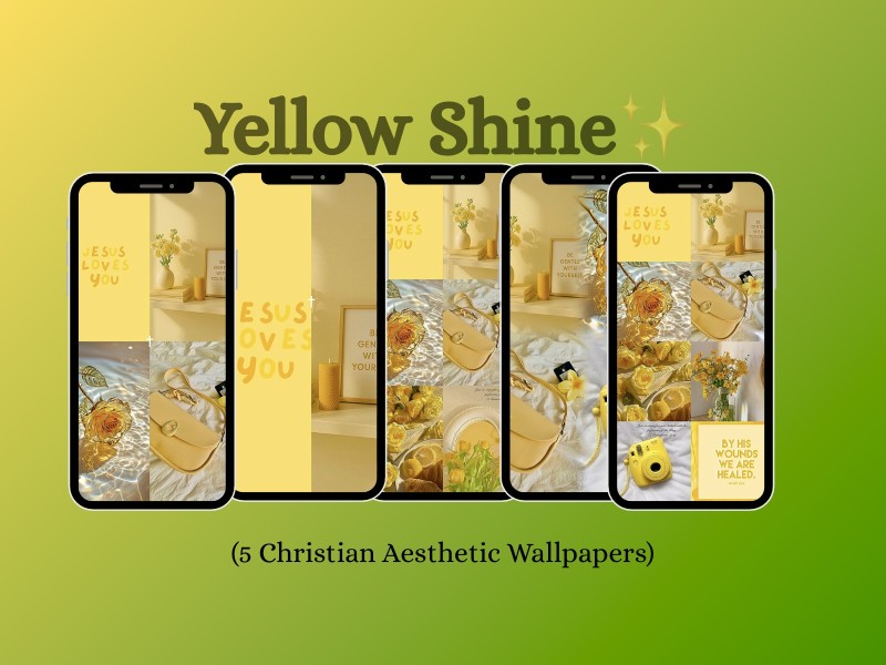 Yellow Shine Phone Wallpaper Bundle + Free 15 Daily Scriptural Affirmations💛