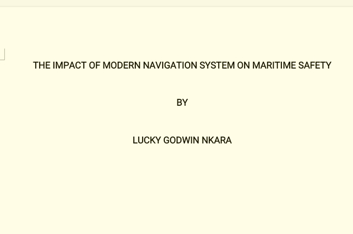 THE IMPACT OF MODERN NAVIGATION SYSTEM ON MARITIME SAFETY