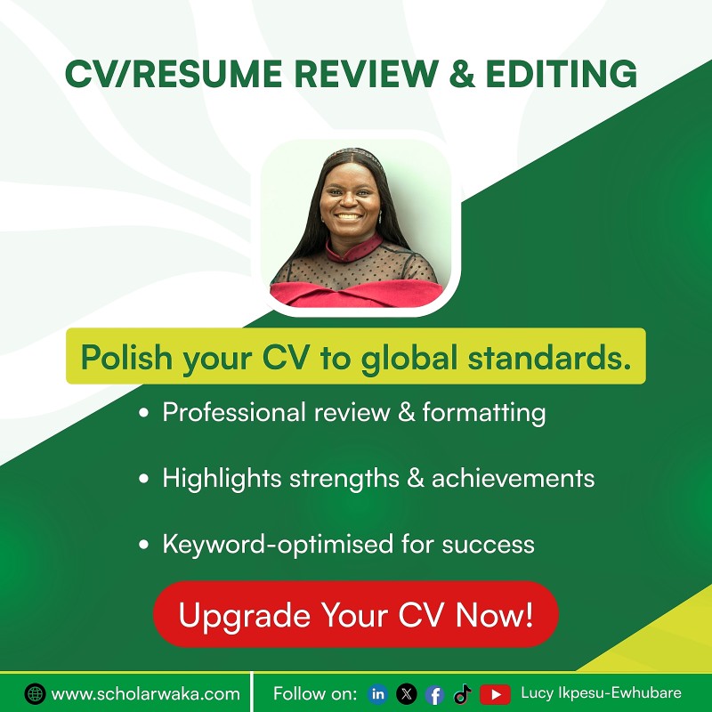 CV/Resume Review & Editing - ScholarWaka