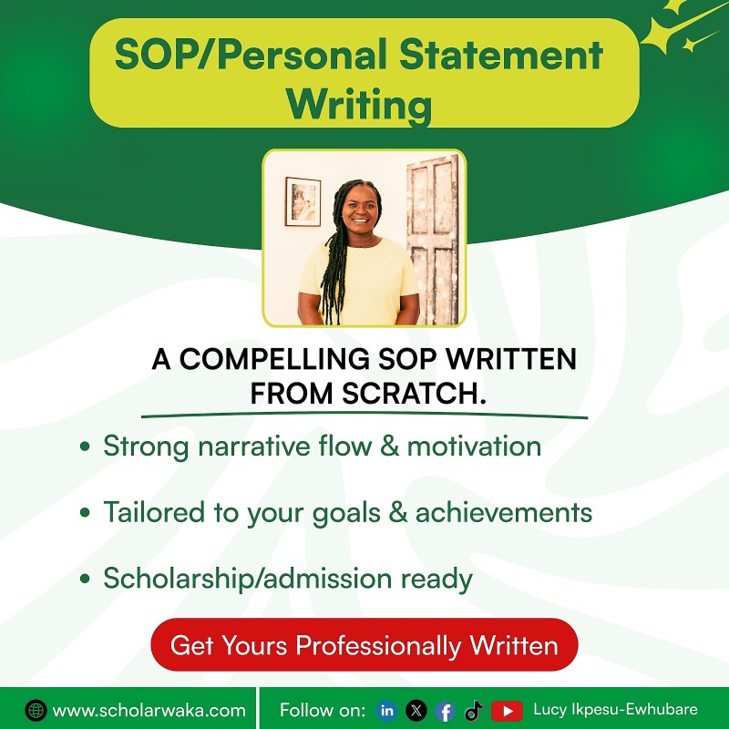 SOP/Personal Statement Writing From Scratch - Our Services- ScholarWaka