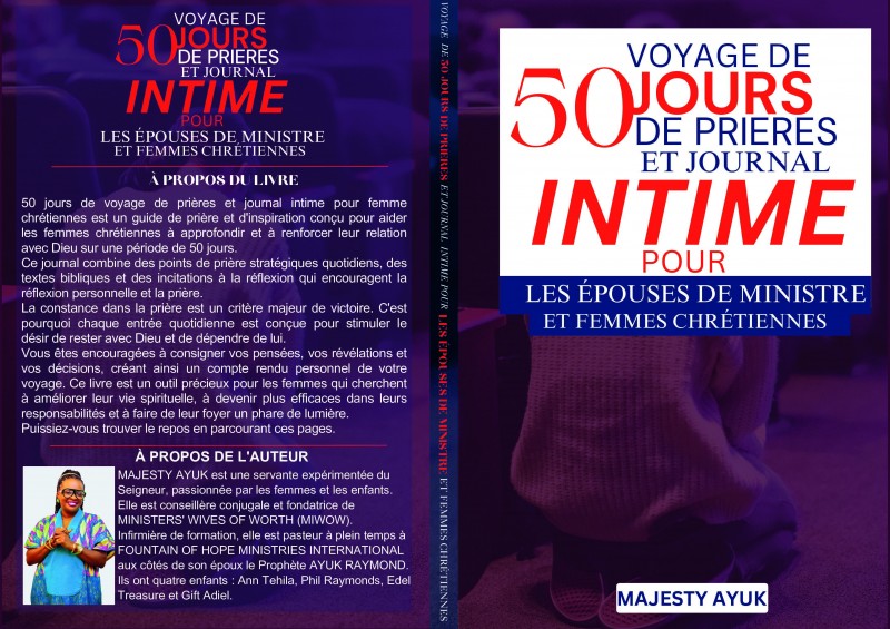 50 JOURS DE VOYAGE DE DE PRIERES ET JOURNAL INTIME POUR LES ÉPOUSES DE MINISTRE ET FEMMES CHRÉTIENNES