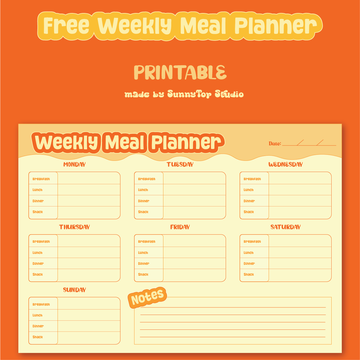 Weekly meal planner