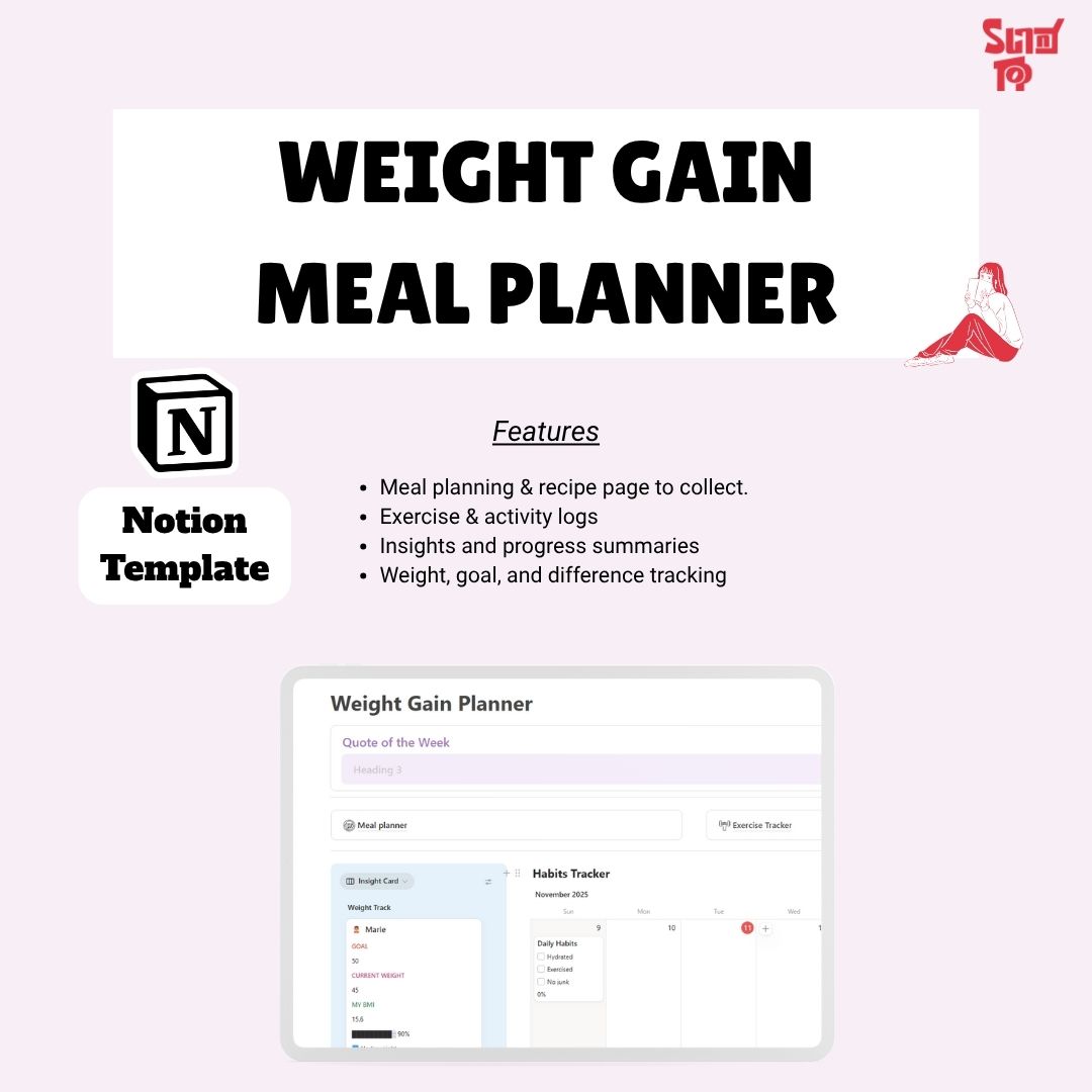 Weight Gain Planner (Notion Template)
