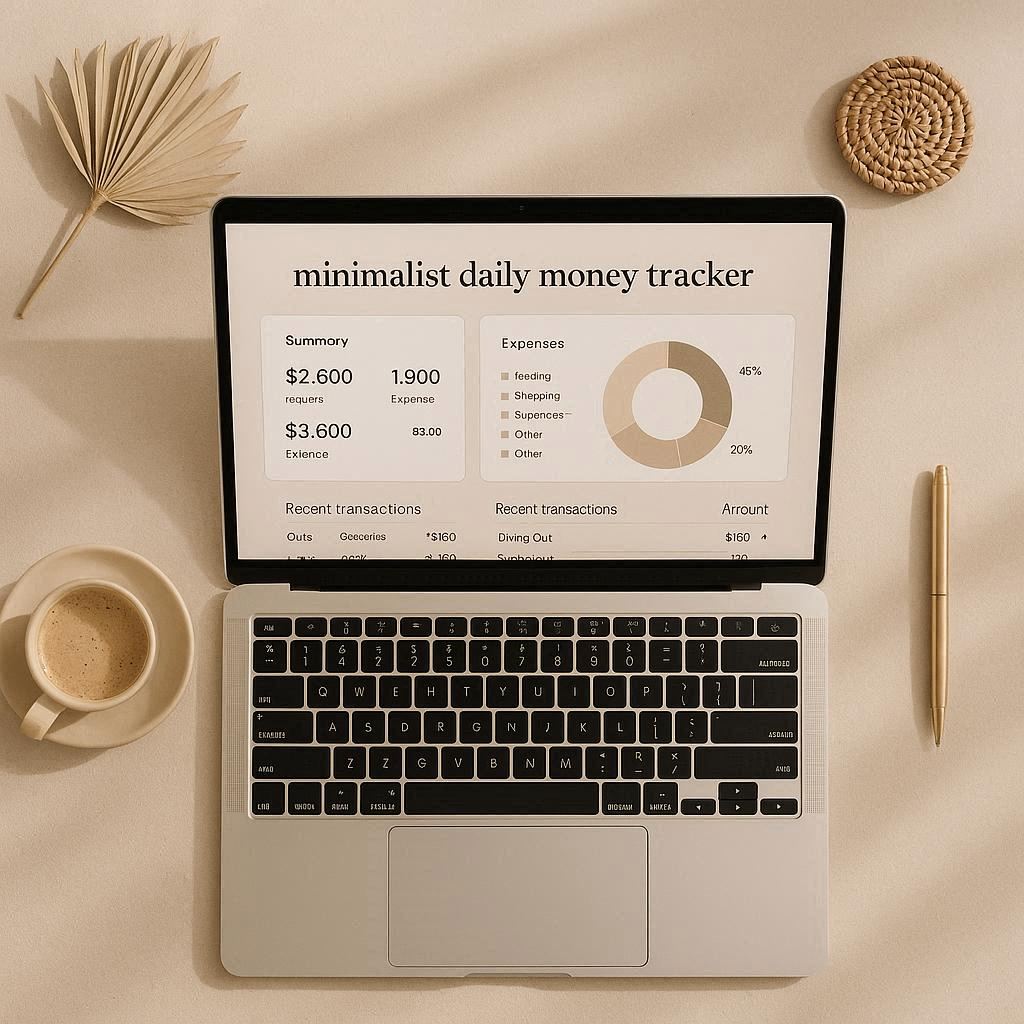 Minimalist Daily Money Tracker (Excel + Google Sheets)