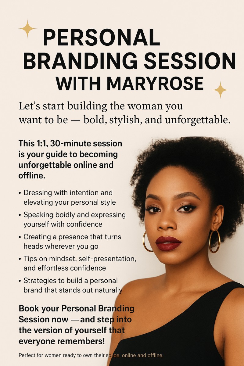 Buy PERSONAL BRANDING SESSION WITH MARYROSE by Maryrose Abang on Selar