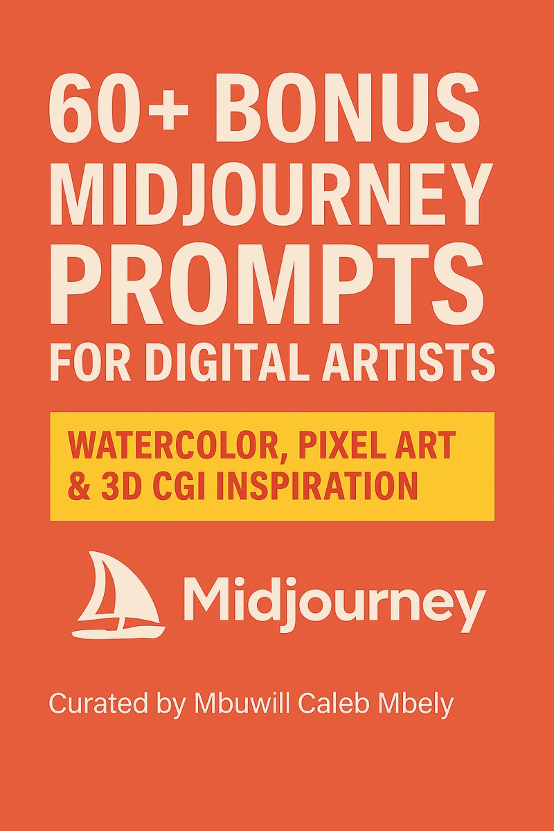 60+ BONUS MIDJOURNEY PROMPTS FOR DIGITAL ARTISTS: Watercolor, Pixel Art & 3D CGI Inspiration
