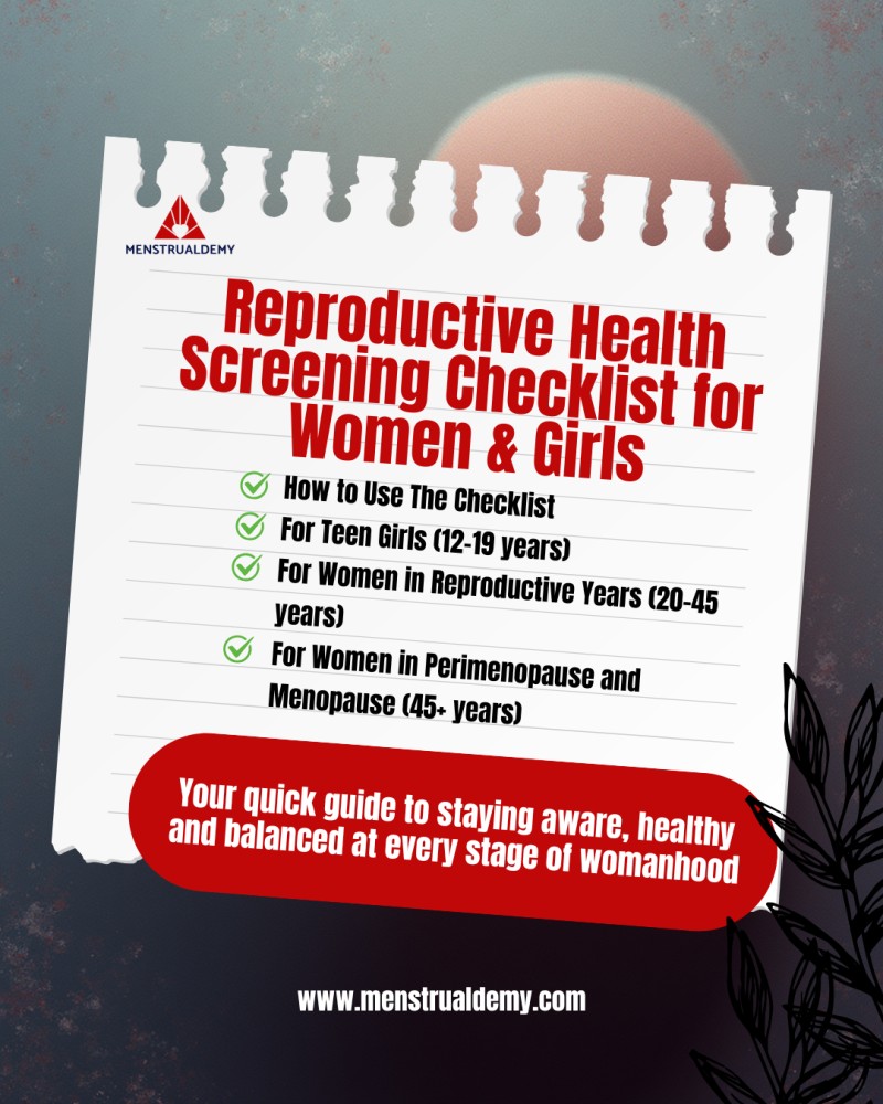 Reproductive Health Screening Checklist for Women and Girls