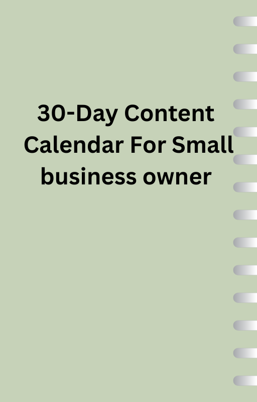30-Day content calendar