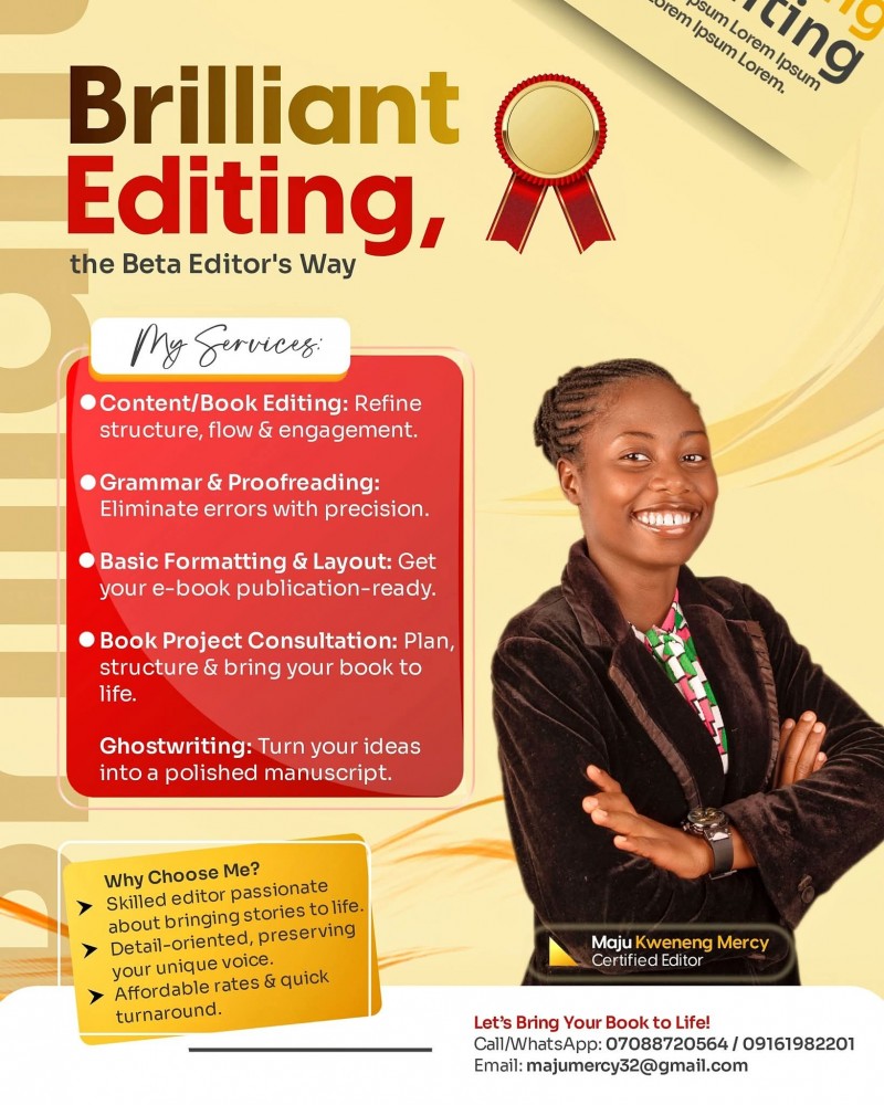 Book Editing for Mr Biyengo Marvin— 70% Upfront